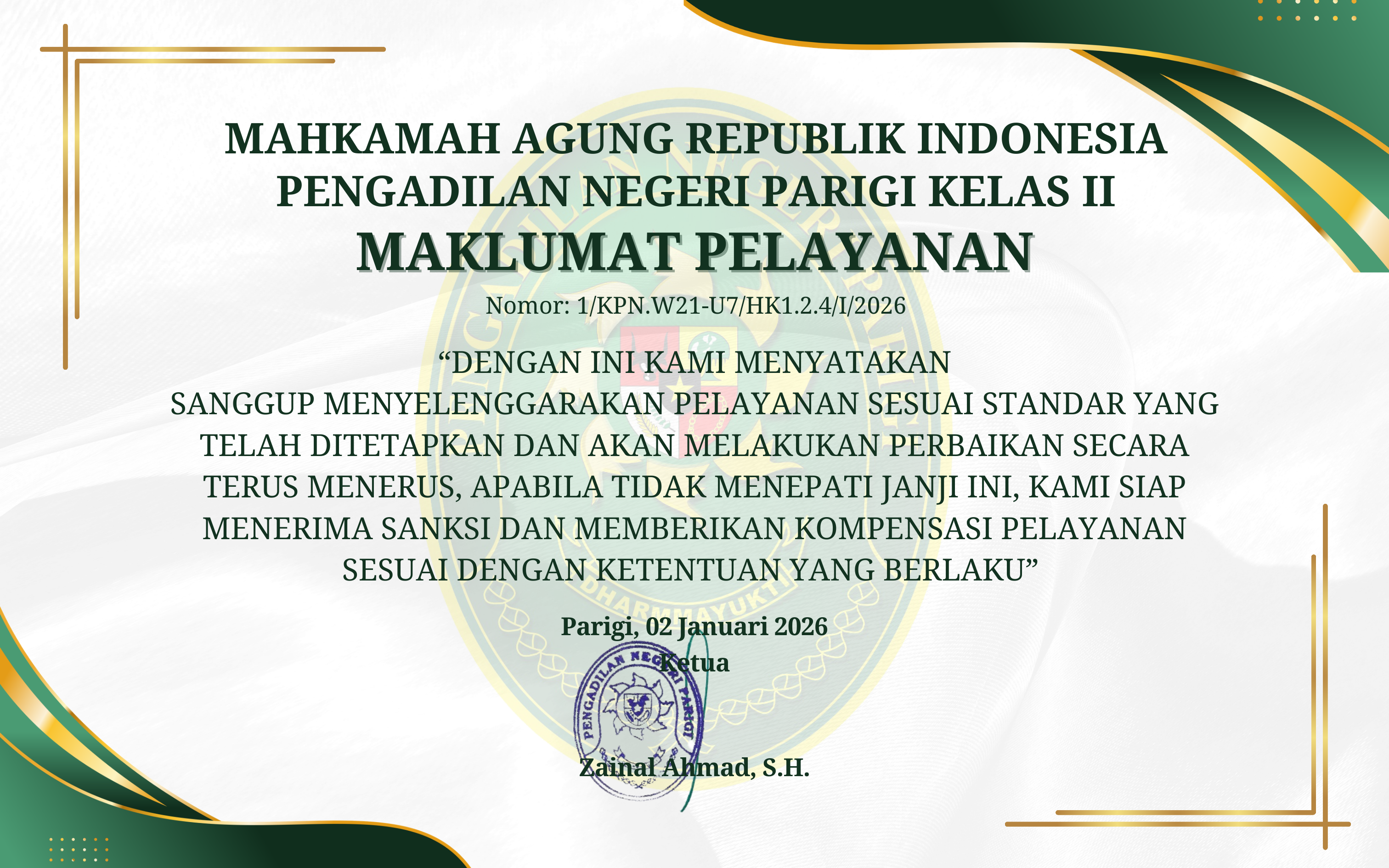Maklumat Pelayanan